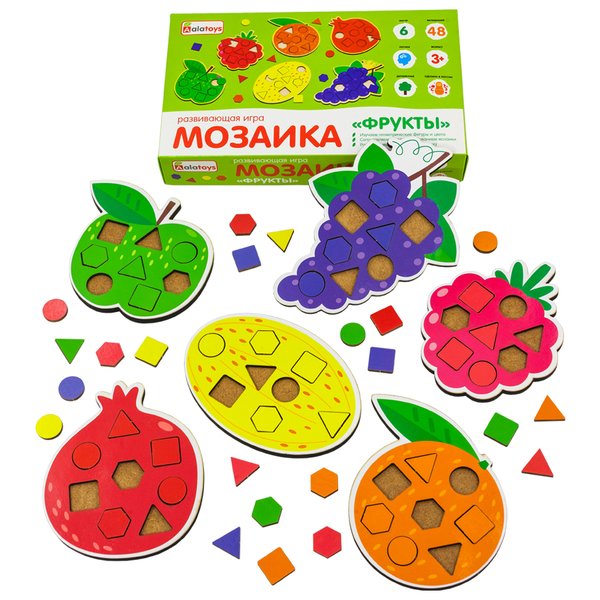 Мозаика "Фрукты", 6 овощей - 8 деталей к каждому