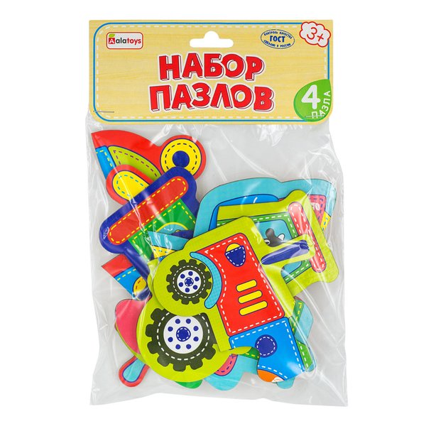 Набор пазлов, 4 фигуры, 8 деталей